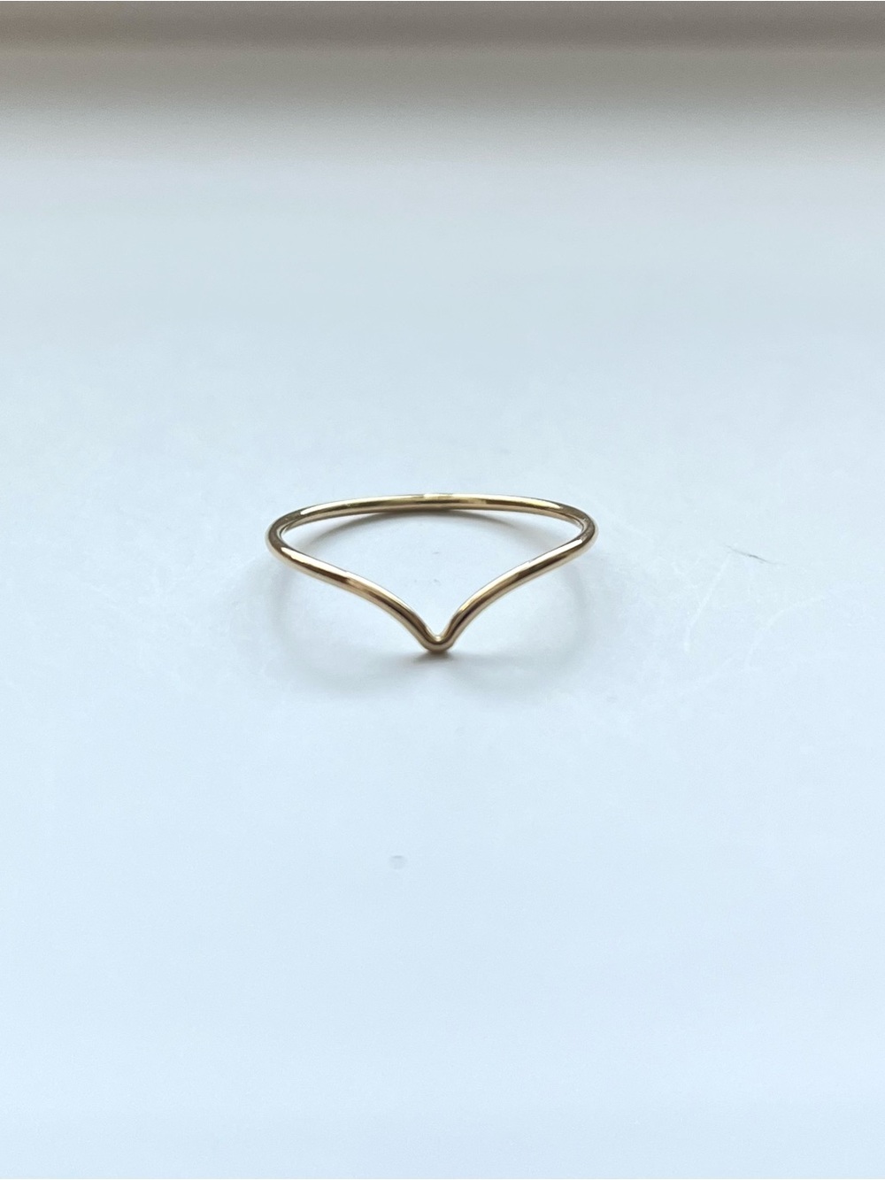 14K Gold Filled V-Shaped Minimalist Women's Ring